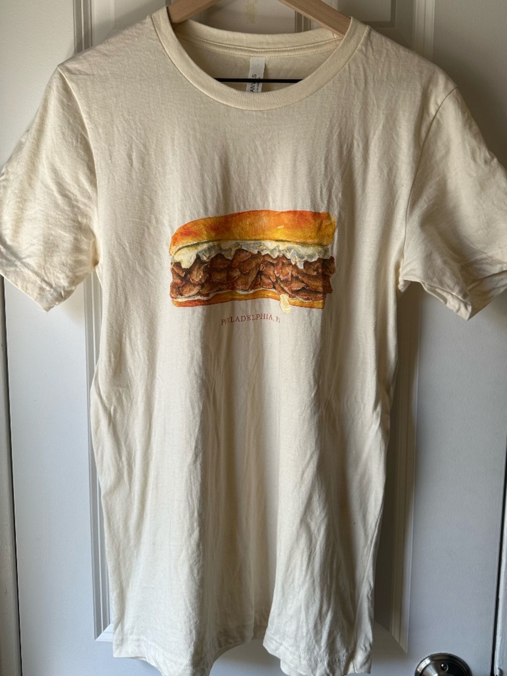 Bella Canvas Philadelphia Cheesesteak Watercolor Graphic T-Shirt - Medium